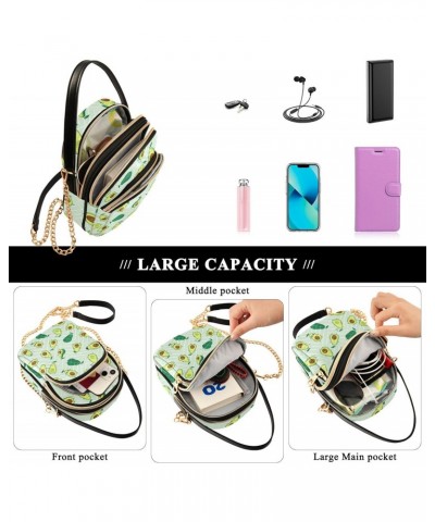 Cell Phone Purse Cute Funny Avocado Crossbody Handbag Durable Shoulder Bag Sturdy Travel Pouch Compact Chic Bag for Women Dai...