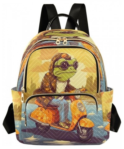 Cool Frog Quilted Backpack for Women Purse Shoulder Bags Travel Bag for Work Nurse Daily S Medium $16.42 Backpacks