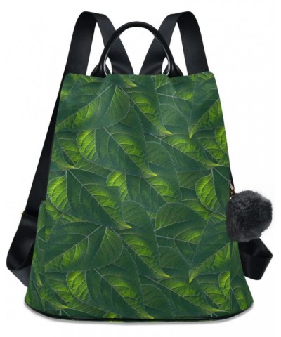 Green Beautiful Leaves Backpack Purse for Women Travel Casual Daypack College Bookbag Work Business Ladies Shoulder Bag $19.3...