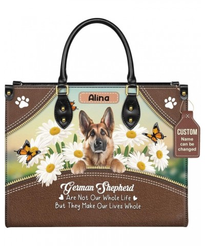 Personalized German Shepherd Dog Handbags, Custom Name Dog Leather Bags, Purses, Shoulder Bag, Gift For Dog Mom Dog Lover Sty...