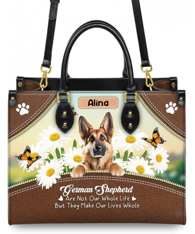 Personalized German Shepherd Dog Handbags, Custom Name Dog Leather Bags, Purses, Shoulder Bag, Gift For Dog Mom Dog Lover Sty...