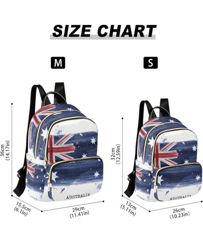 Blue White Floral Leaf Backpack Purse Women Quilted Anti Theft Travel Backpack Watercolor Painting Flag Australia Small $23.0...