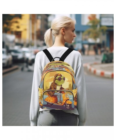 Cool Frog Quilted Backpack for Women Purse Shoulder Bags Travel Bag for Work Nurse Daily S Medium $16.42 Backpacks