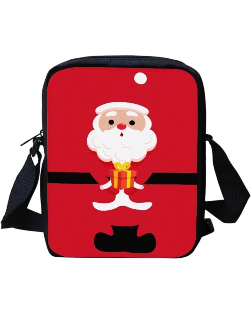 Christmas Sling Purse Women Men Casual Crossbody Bag Travel Shoulder Bag Santa Red $10.06 Satchels