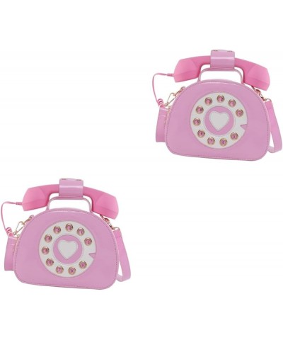 2 Pcs Telephone Diagonal Bag Lady Bags Jelly Miss Pinkx2pcs $14.43 Crossbody Bags