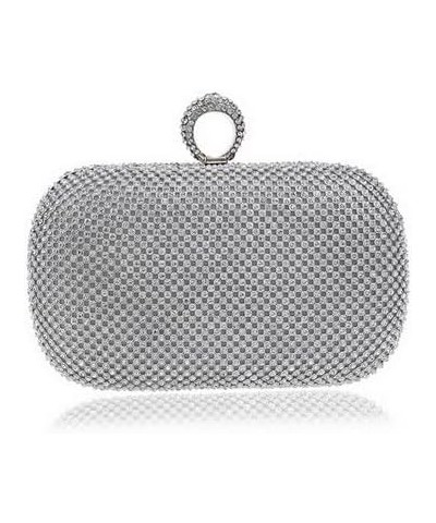 Rhinestone Evening Clutch Silver $16.80 Evening Bags