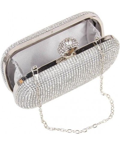 Rhinestone Evening Clutch Silver $16.80 Evening Bags