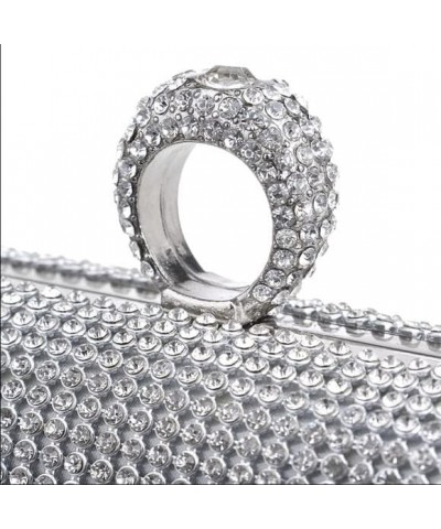 Rhinestone Evening Clutch Silver $16.80 Evening Bags