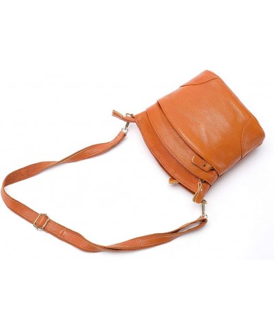 Women Messenger Bags Soft Genuine Leather Crossbody Shoulder Bag Small Real Leather Handbags Orange $14.00 Shoulder Bags