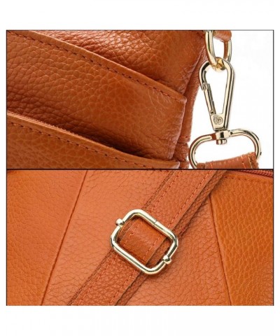 Women Messenger Bags Soft Genuine Leather Crossbody Shoulder Bag Small Real Leather Handbags Orange $14.00 Shoulder Bags