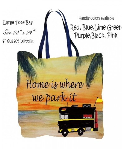 RV camper camping large tote bag Lime Green $33.14 Handbags