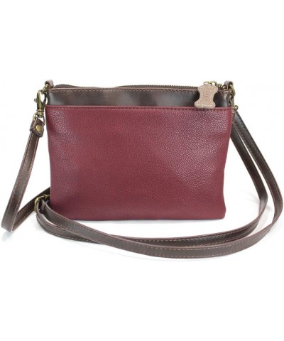 Chala Vegan Leather Mini Crossbody Bag Burgundy $26.52 Crossbody Bags