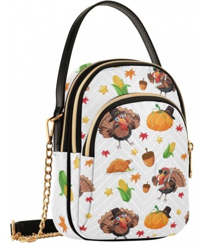 Turkey Autumn Fall Happy Thanksgiving Crossbody Bags for Women Cross Body Bags Hand Bag with Chain Strap for Travel Women $11...