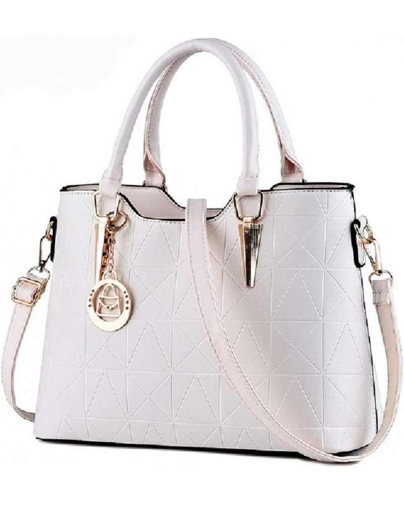 Purses and Handbags for Women Fashion Ladies PU Leather Top Handle Satchel Shoulder Tote Bags White $26.01 Totes