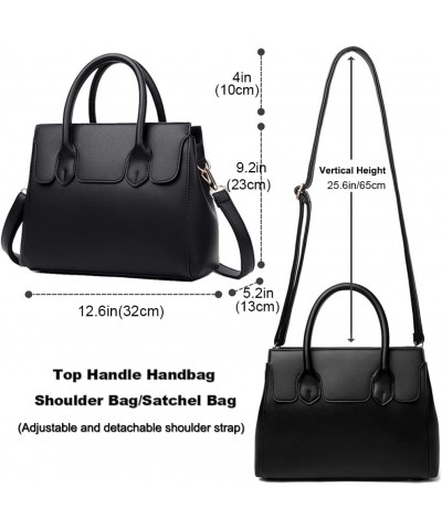 Women Handbags Top Handle Purse Vegan Leather Tote Bags Satchel Medium Totes Shoulder Bag Crossbody Bag Ladies Handbag Black ...