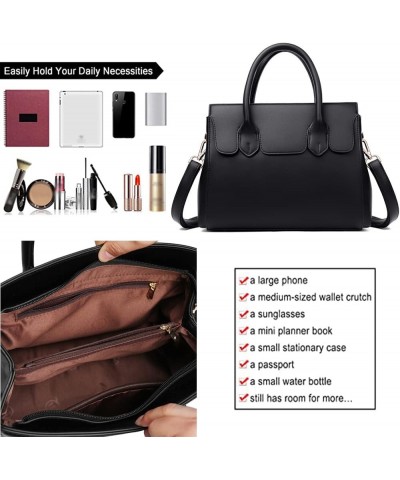 Women Handbags Top Handle Purse Vegan Leather Tote Bags Satchel Medium Totes Shoulder Bag Crossbody Bag Ladies Handbag Black ...