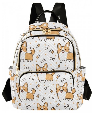 Women Backpack Corgi Happy Star Anti-Theft Travel Backpack with Luggage Belt Lightweight Handbag Lady Purse Roomy Double Zipp...