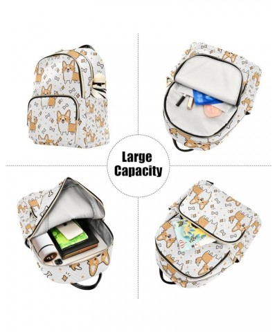 Women Backpack Corgi Happy Star Anti-Theft Travel Backpack with Luggage Belt Lightweight Handbag Lady Purse Roomy Double Zipp...