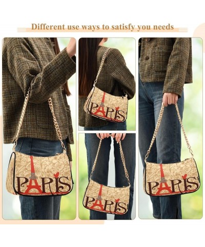 Retro American Flag USA Women Purses Cute Hobo Purses Women's Designer Handbags One Shoulder Purse Paris Eiffel Tower $16.19 ...