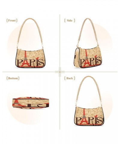 Retro American Flag USA Women Purses Cute Hobo Purses Women's Designer Handbags One Shoulder Purse Paris Eiffel Tower $16.19 ...