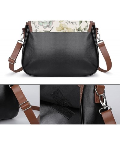 Fashion Crossbody Bags Women's Shoulder Bags Classic City Leather Satchels Hobo Bags Abstract Plants Color13 $27.49 Hobo Bags