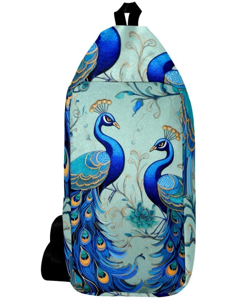 Crossbody Bags for Women,Crossbody Bag Men,Small Sling Bag,Blue Feather Peacocks,Crossbody Purse $15.16 Crossbody Bags