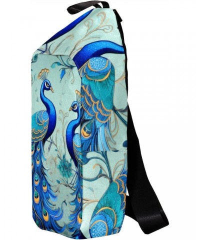 Crossbody Bags for Women,Crossbody Bag Men,Small Sling Bag,Blue Feather Peacocks,Crossbody Purse $15.16 Crossbody Bags