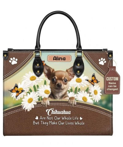 Personalized Chihuahua Dog Handbags, Custom Name Dog Leather Bags, Purses, Shoulder Bag, Gift For Dog Mom Dog Lover Style 6 $...