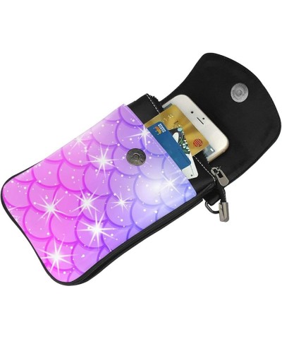 Small Crossbody Phone Bags for Women Leather Cell Phone Purse Lightweight Cell Phone Wallet Girls Rainbow Fish Scale $13.86 C...