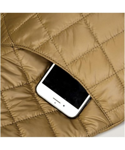 Puffer Tote Bag, Trendy Luxury Chic Quilted Padded Soft Shoulder Bag for Women White $21.99 Totes