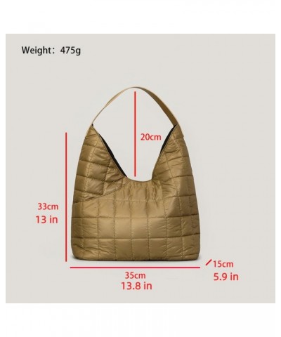 Puffer Tote Bag, Trendy Luxury Chic Quilted Padded Soft Shoulder Bag for Women White $21.99 Totes