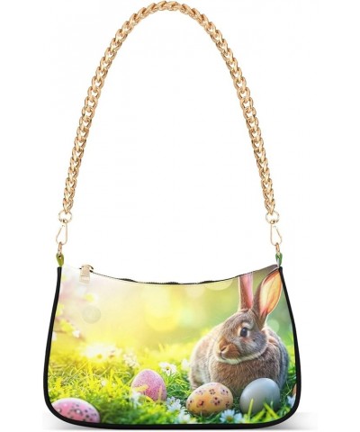 Easter Eggs Rabbit Meadow Cute Purses Women Hobo Party Purse Women Small Cute Handbags Cartoon Small Shoulder Bag Easter Eggs...