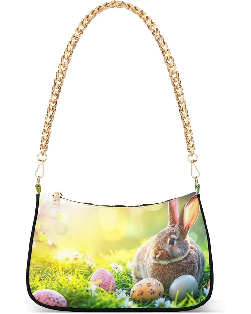 Easter Eggs Rabbit Meadow Cute Purses Women Hobo Party Purse Women Small Cute Handbags Cartoon Small Shoulder Bag Easter Eggs...