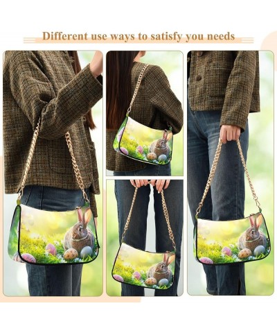 Easter Eggs Rabbit Meadow Cute Purses Women Hobo Party Purse Women Small Cute Handbags Cartoon Small Shoulder Bag Easter Eggs...