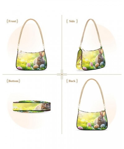 Easter Eggs Rabbit Meadow Cute Purses Women Hobo Party Purse Women Small Cute Handbags Cartoon Small Shoulder Bag Easter Eggs...