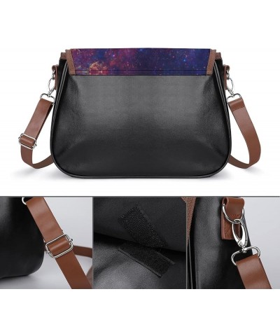 Printed Shoulder Crossbody Bag Leather Hobo Bags Medium Ladies Top Handles Satchels Wolf Whistle Moonlight Night Color9 $19.3...