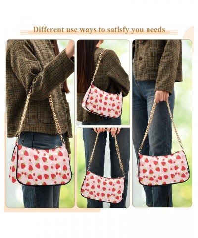 Strawberry Women Shoulder Bag Clutch Chain Purse Handbags with Zipper Pocket Tote Hobo Bag for Phone Summer Trip $16.79 Totes