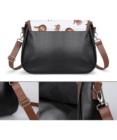 Printed Crossbody Bags Women City Leather Shoulder Bag Satchel Hobo Bags Trendy Skeleton Bride Rose Color12 $27.83 Hobo Bags