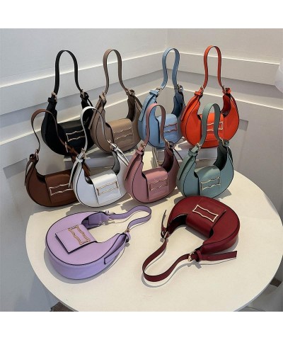 Fashionable Crescent Handheld Crossbody PU Bag Purple $12.38 Backpacks