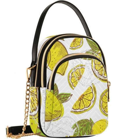 Small Crossbody Bags for Women Trendy Yellow Lemon White Travel Sling Bag Women's Crossbody Handbags Satchel Bags $13.25 Satc...