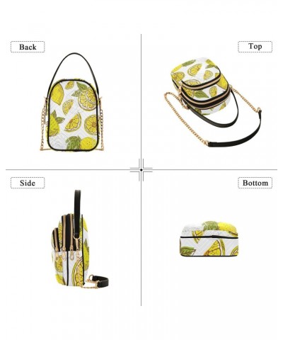 Small Crossbody Bags for Women Trendy Yellow Lemon White Travel Sling Bag Women's Crossbody Handbags Satchel Bags $13.25 Satc...