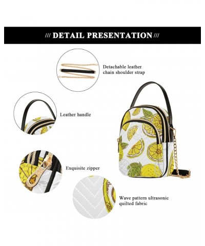 Small Crossbody Bags for Women Trendy Yellow Lemon White Travel Sling Bag Women's Crossbody Handbags Satchel Bags $13.25 Satc...