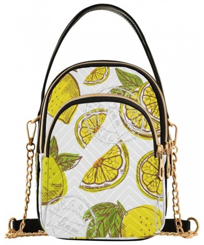 Small Crossbody Bags for Women Trendy Yellow Lemon White Travel Sling Bag Women's Crossbody Handbags Satchel Bags $13.25 Satc...