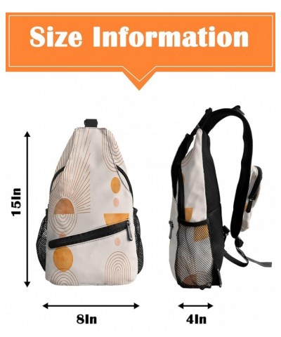 Sling Bag Crossbody Bag for Women Men Gray Minimalistic Drop-shaped Geometric Pattern Waterproof Hiking Backpack Lightweight ...