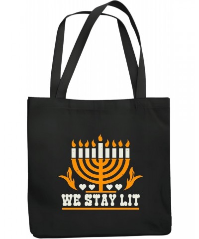 Jewish Festival Gift Idea Fun Stylish for Men Women Navy Black Multicolor Canvas Tote Bag $19.37 Totes