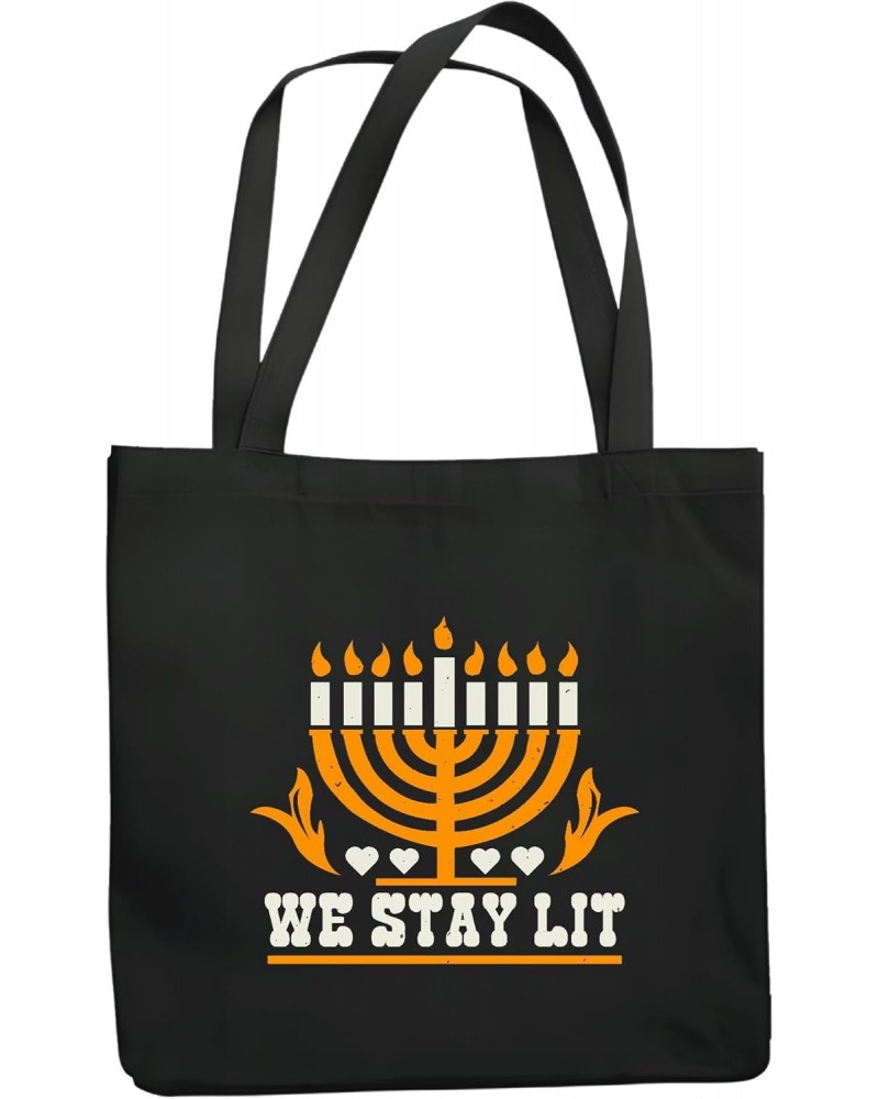 Jewish Festival Gift Idea Fun Stylish for Men Women Navy Black Multicolor Canvas Tote Bag $19.37 Totes