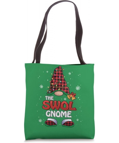 Funny Swol Gnome Buffalo Plaid Matching Family Tote Bag $9.87 Totes