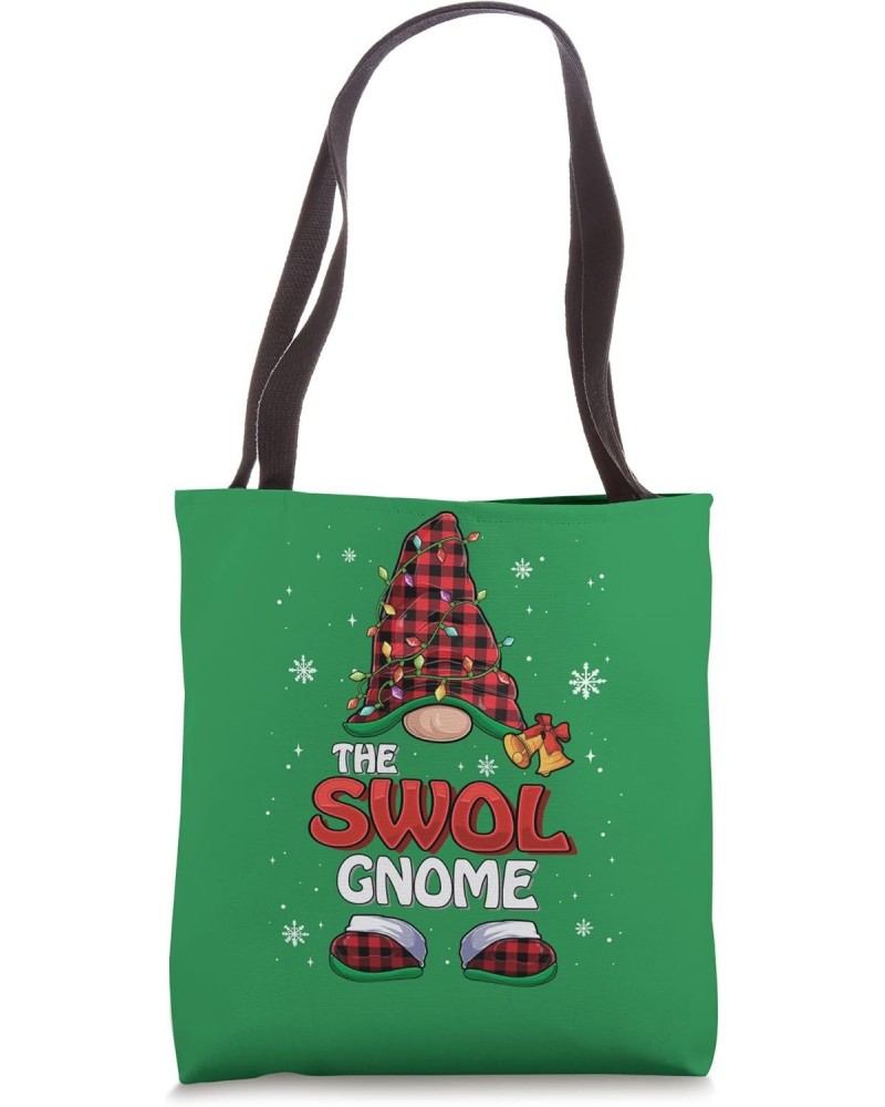 Funny Swol Gnome Buffalo Plaid Matching Family Tote Bag $9.87 Totes