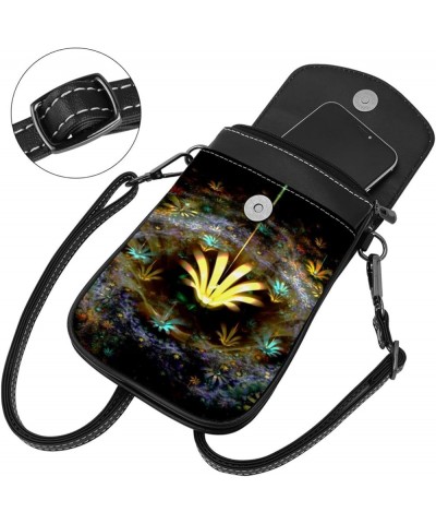 Stylish Leather Phone Bag - Crossbody Purse for Women - Classic & Functional Shoulder Bag Tropical leaves pattern Multicolour...