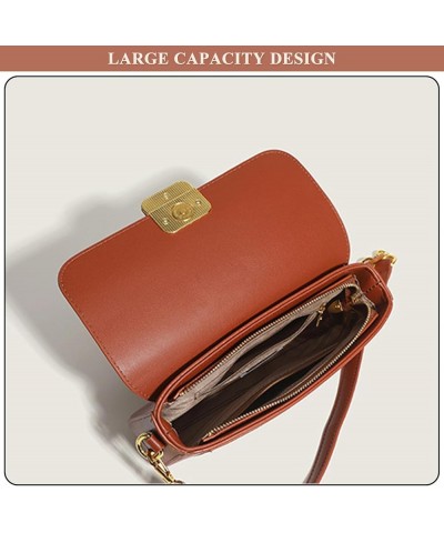 PU Leather Flap Shoulder Bag for Women Stitching Suede Crossbody Satchel Bag Vintage Handbags Purses with Chain Strap B / Bro...